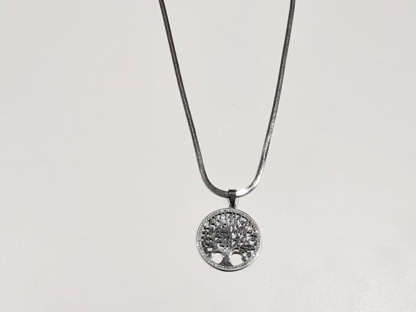 collier arbre de vie acier inoxydable argenté